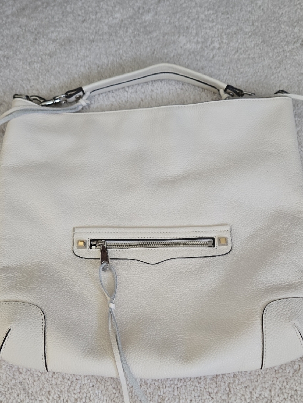 Rebecca Minkoff Cream Pebbled Leather Hobo Bag - Picture 7 of 9